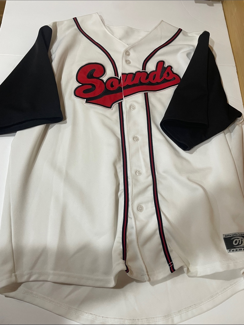 Sounds Men’s White and Black Baseball Jersey